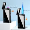 New Without Gas Electric Dual-arc Plasma USB Windproof Metal Rechargeable Lighter Men's High-end Gift Cigarette Accessories