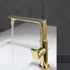 Tuqiu escovado Bacia de ouro Torneira de latão Torneira de banheiro de banheiro Tap Tap Back Wash Basin