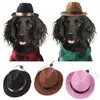 犬のアパレル素敵な子犬帽は、外出のための調整可能なロープPOの小道具を備えたすべての一致したカウボーイハット猫