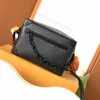 Jakość lustra Crossbody Mini Trunk Soft Bagage Bagage Cain Pokołowany płótno torba na ramię Wysokiej jakości oryginalna skórzana torebka mody Portma 18,5 cm L407