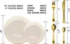 Disposable Dinnerware Plastic Plate Set With Cutlery Ivory 200 Ct Serves 40 Silverware Includes