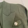 Suéteres de mujeres Cinturón de botones de otoño/lion invernal, cuello de traje, suéter de punto largo, pelaje de cárdigan