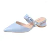 Dress Shoes Baotou Slippers Women Temperament In The Summer Of Pointed Korean High-heeled Sandals And Wholesale.