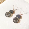 Dangle Earrings Resin Sheet Black Glitter Sparkling Color Earring For Women Girls Gold Plating Fashion Gift 2024 Style HE22024