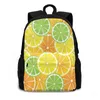 Sac à dos diverses tranches d'agrumes 3 arrivages unisex sacs de sac décontracté fond de glaçons citron coupés délicieux alimentaires