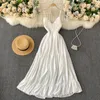 Chic Sexy Backless Bandage Crochet Ruffle Slip Dress Fairy Casual A-line Dress Vestido Summer Beach Vacation Women Boho Sundress 240328