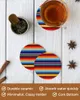 Alfombras de mesa coloridas rayas mexicanas juego de cerámica cocina plator redonda de decoración de lujo tazón de té de té de té