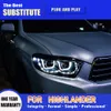 Autozubehör mit Scheinwerfer DRL Daytime Running Lights Streamer-Blinker-Scheinwerfer für Toyota Highlander LED-Scheinwerfer 09-11