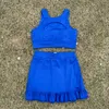 lu-l2239キッズヨガブラジャーとヨガのスカート服の女の子スポーツウェアフィットネスブラジャースカート弾性ヨガセットテニススカートを走る女の子