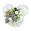 Decorative Flowers X6HD Artificial Summer Wreath Bowknot For Front Door Farmhouse Garden Wedding Party Decorations