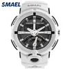New Electronics Watch Smael Brand Men's Digital Sport Watchs Horloge masculine Double affichage étanche de plongée blanc Relogie 1637257C