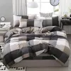 Bedding Sets 60Gray Pink Plaid Black White Stripes Set Modern Fashion Good Quality Duvet Cover Quilt Bed Sheet Pillow Cases