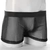 Underpants Men Sexy Sexy trasparente boxer shorts shiny elashy brief mutande club per le performance da notte.