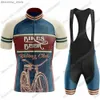 Jersey de cyclisme sets 2023 Vintage Cycling Jersey Retro Beer Riding Club Set Summer Cyling Vêtements pour hommes