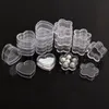 1-20pcs minuscola scatola acrilica Clear Conteiner Forma del cuore per perle di gioielli accessori per profumi fai-da-te Case