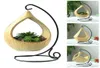 Iron Stand Hanging Basket Microlandschaft Geometric Ceramic Succulent Plants Flower Pot Iron Hook Desk Bracketplant Pot4610453