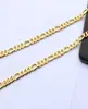 Solid Stamep 585 jaune pointé Fine 18 carats GF GF Figaro Collier de liaison chaîne 8 mm Italien 24 pouces8361146