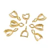 25pcs Pinch Clip Bail Pendant Clasps Connector for DIY Necklace Finding Copper Jewelry Making Accessories