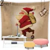 Arazzi 95x73cm Funny Cartoon Claus Christmas Auberstry Decorazione artistica Sfondo per il dormitorio di neve Dormitory soggiorno