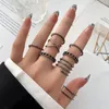 Eheringe 8pcs/Set Fashion Einfaches Set für Frauen Geometrische Multi -Joint -Finger -Ring -Mädchen Geburtstagsfeiertag Party