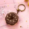 Hamburger mignon Crochet Kechains Kelechains à la main Frises tricotées Keychains Pendentif Créative Donut Tricot Tricot Car clés Cortes de voiture en gros