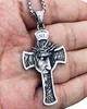 Pendanthalsband Kristus Jesus Crucifix Halsband Rostfritt stål Thorns Crown för män Kvinnor Religiösa smycken6951330