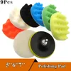 8PCS x ''5''6''7''Buffing Waxing Sponge Polishing Pad Hand Tool Kit For Car Polisher Compound Polishing M14 Thread Car Beauty