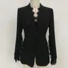 Women's Jackets Star Style Autumn/winter Jacket with Split Sleeves Lace Edge Decoration, One Button Slim Fit Small Suit