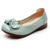 Casual Shoes äkta läderkvinnor loafers tjocka sulor slip-on ladies skor svartblå plus storlek 41 A4350