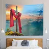 Tapestries Jesus Cross Easter Tapestry He Is Risen Christ Crucifixion Faith God Gospel Decor Wall Hangings Large