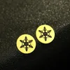 Stud Earrings Stainless Steel Post Women Winter Statement Jewelry Tiny Snowflakes Ears Wedding Gift