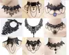 Halloween sexig gotisk chokers kristall svart spets hals krage choker halsband vintage viktorianska kvinnor chocker steampunk smycken g2166703