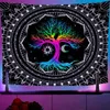 Tapestries Biki Sun Moon Yin And Yang Tapestry Wall Hanging Room Boho Decor Hippie Macrame Decoration Blanket Rug