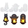 Halloweenowe świeczniki Wiszące z żywicy epoksydowej silikonowa pleśń DIY Cat Totem Totem Wzór silikonowy do tworzenia świec.