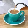 Кружки 80 мл эспрессо чашка сплошной керамическая кружка европейская послеобеденная чайная кофе и блюдца, набор домашнего офиса, питье