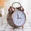 Retro Desktop Mechanical Alarm Clock Night Light Dual Bedside Silent Metal