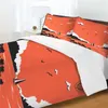 寝具セットオレンジ色のベッドカバーセットファビック掛け布団ナビゲーションパターンダブルベッドスプレッド枕カバー柔らかい温かい寝室の装飾