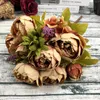 Decorative Flowers Peony Core Simulation Flower Home Decoration Valentine's Day Rose Wedding Hand Holding Dry Foam For Artificial