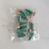 12pcs Mini Christmas Tree Tareop الحلي الزرقاء اللون الأخضر اللون الصنوفي SISAL الثلج المناظر الطبيعية