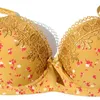 Bras Beauwear Floral For Women Push Up Bra Padded Lace Underwear With Wire Embroidered Lingerie 75B-90B