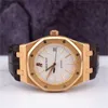 Audemar Pigue Watch Royal Oak Apf Factory 18K Gold rosa "Jumbo" 39mm White Dial 15300or