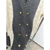 女性用セーターC23秋/冬のファッションメタルツイストボタン装飾気質多用途のスリムニットカーディガン