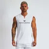 Herr t-shirts heta liten v-ringning fitness väst män lös muskel träning väst ärmlös t-shirt ljus