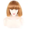 Roze korte rechte haar Fashion Lady Sexy Natural Fluffy Role Playing Wig Synthetisch kort haar Bob kort haar Witte vrouwen Pruik ideaal voor dagelijkse werkfeestcosplay