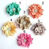 Fleurs décoratives 5pcs / lot 3 "6colors Tissu artificiel avec bouton scintillant pour les enfants