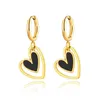 Hoop Huggie Earrings Fashion Titanium Stainless Steel Double Heart Birthday Gold Plated Acrylic For Women Girls E22102 Drop Delivery J Otma9