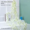 Dekorativa blommor 135 Cherry Blossom Vines lindade runt rör blommorplastiska konstgjorda