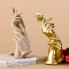 Figurines décoratives Résine décor de maison nordique Luxury Rose dorée à la main Décoration de mariage ornements TV Cabinet Dining Living Room Wine Déco