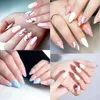 False Nails Short Oval Nail Tips-240pcs Soft Gel Full Cover Almond Shape Tips Round