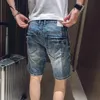 Male Denim Shorts Ripped with Text Mens Short Jeans Pants Multi Color Sale Retro Streetwear Stretch Jorts Vintage Xl Harajuku 240329